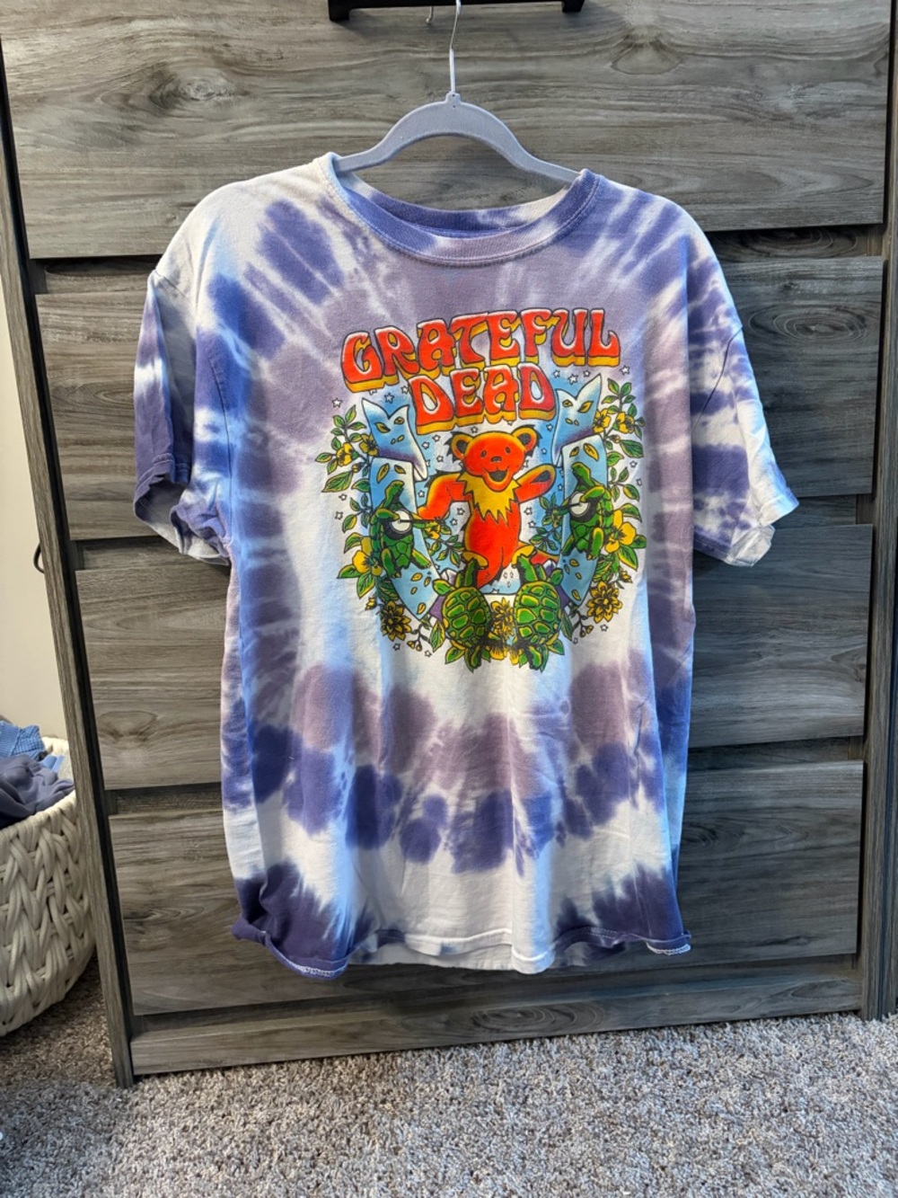 Ripple Junction Purple Tie-Dye Grateful Dead Bear Graphic Tee